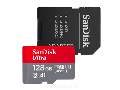 SanDisk pamov karta Micro SDXC Ultra 128GB + SD adaptr, UHS-I, Class 10 - rchlos 100 MB/s