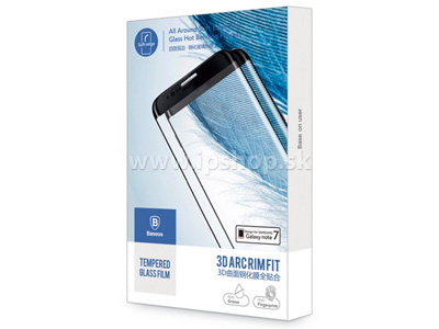 3D Temperovan tvrden sklo - sklenen ochrann flia na cel displej pre Samsung Galaxy Note 7 - ierna