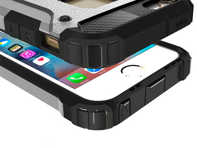 Hybrid Armor Defender (strieborn) - Odoln kryt (obal) na Apple iPhone 7 + Temperovan sklo **VPREDAJ!!