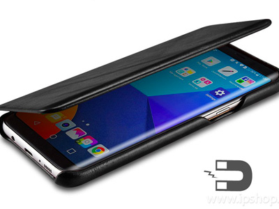 Elegance Book Black - luxusn koen puzdro z pravej koe pre Samsung Galaxy S8 Plus - ierne