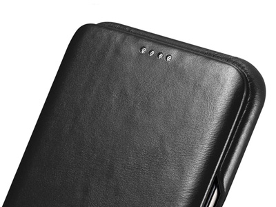 Elegance Book Black - luxusn koen puzdro z pravej koe pre Samsung Galaxy S8 - ierne