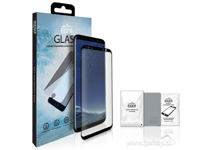 EIGER 3D Glass - Temperovan tvrden sklo na cel displej pre SAMSUNG Galaxy S8 Plus - ierne **VPREDAJ!!