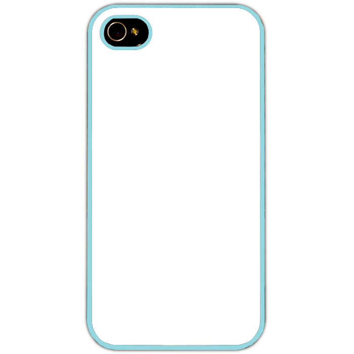 Kryt (obal) s potlaou (vlastnou fotkou) s modrm plastovm okrajom pre iPhone 4/4s