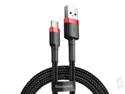 Baseus Cafule Cable (ierno-erven) - Synchronizan a nabjac kbel USB-C (1m)