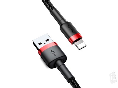 Baseus Cafule Cable Lightning Cable 2.4A (ern) - Synchronizan a nabjec kabel pro Apple zariadenia (0,5m)