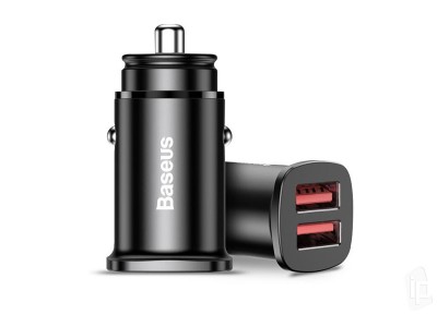 Baseus 2x USB Fast Charger 30W - Autonabjeka s funkciou Quick Charge 3.0 na 2 zariadenia - ern **AKCIA!!