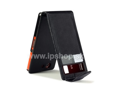 Premium Flip puzdro na Sony Xperia Z3 Compact ierne + flia na displej