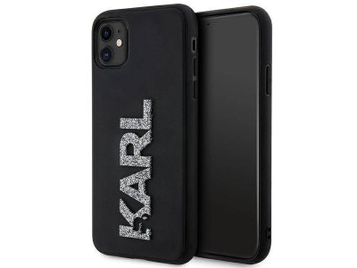 Karl Lagerfeld Hard Case - Luxusn ochrann kryt (obal) pre IPHONE 11/XR 3D Rubber Glitter Logo (KLHCN613DMBKCK) black (iern