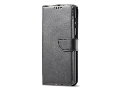 Elegance Stand Wallet II (ierne) - Peaenkov puzdro pre Huawei P50 Pro