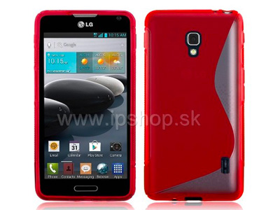Ochrann gelov kryt (obal) LG Optimus F6 (D500/D505) Red Wave + flia na displej **VPREDAJ!!