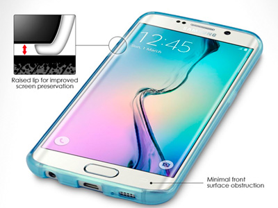Ochrann kryt (obal) na Samsung Galaxy S6 Edge - TPU azurov + flia na displej **AKCIA!!