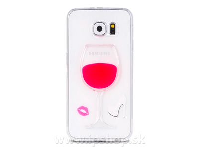 Ochrann kryt (obal) TPU Glass of Wine Red na Samsung Galaxy S6 Edge **AKCIA!!