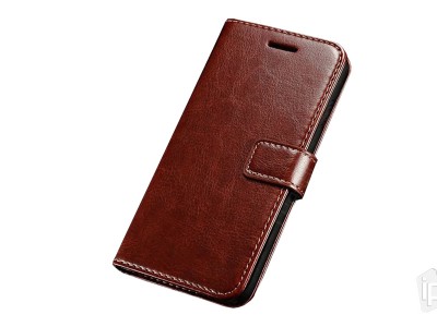 Elegance Stand Wallet Brown (hned) - Peaenkov puzdro na Samsung Galaxy A12 / A12 5G
