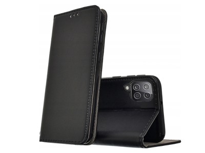 Leather Magnet Book  Ochrann puzdro pre Samsung Galaxy A12 / A12 5G (ierne)