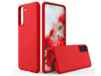 Liquid Silicone Cover Red (erven) - Ochrann kryt (obal) na Samsung Galaxy S21 Plus 5G
