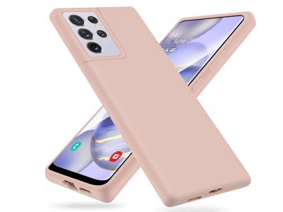 Liquid Silicone Cover Pink (rov) - Ochrann kryt (obal) na Samsung Galaxy S21 Ultra 5G