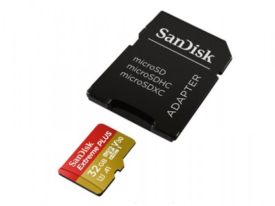 SanDisk microSDHC Extreme PLUS 32GB 100MB/s Class 10 UHS-I U3 pamov karta s adaptrom