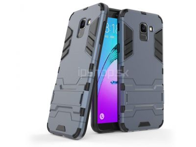 Armor Stand Defender Grey-Blue (edo-modr) - odoln ochrann kryt (obal) na Samsung Galaxy J6 **VPREDAJ!!