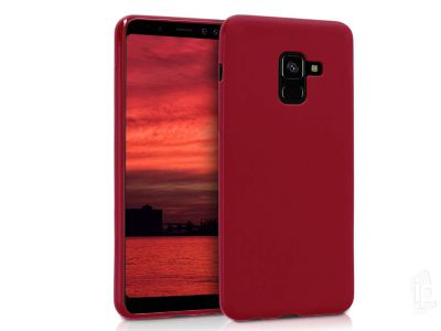 Ochrann gelov kryt (obal) farba Red Matte (erven matn) na Samsung Galaxy A8 (2018) **VPREDAJ!!