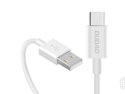Dudao Cable 3A (biely) - Nabjac kbel USB-USB-C (1m)
