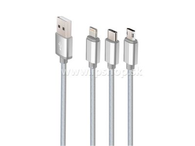 3v1 - Nab�jac� k�bel USB - USB-C / Lightning / Micro USB (1m) **AKCIA!!