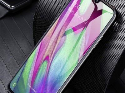 3D Full Glue Tempered Glass (ierne) - Temperovan sklo na cel displej pre Samsung Galaxy A40