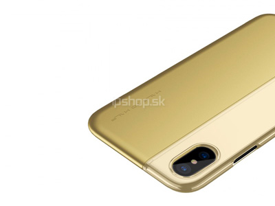 BASEUS Half To Half Gold (zlat) - odoln ochrann kryt (obal) na Apple iPhone X **VPREDAJ!!