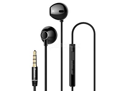 Baseus Encok H06 Black (čierna) - Drôtové slúchadlá s mikrofónom