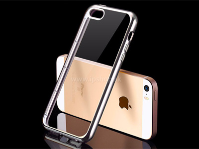 Ochrann kryt (obal) Clear TPU Bumper Silver (strieborn) na Apple iPhone 5S/SE **VPREDAJ!!