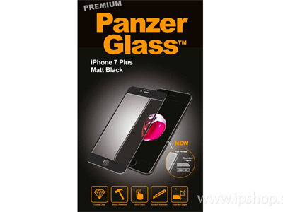 Panzerglass Matt Black Premium - tvrden sklo na cel displej pre Apple iPhone 7 Plus / iPhone 8 Plus matn ierne **VPREDAJ!!