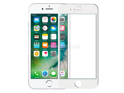 BASEUS 3D Tempered Glass White - temperovan tvrden ochrann sklo na displej pre Apple iPhone 7 / iPhone 8 / iPhone SE 2020 biele