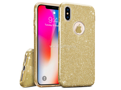 Ochrann glitrovan kryt (obal) TPU Glitter Gold (zlat) pre Apple iPhone X/XS **VPREDAJ!!