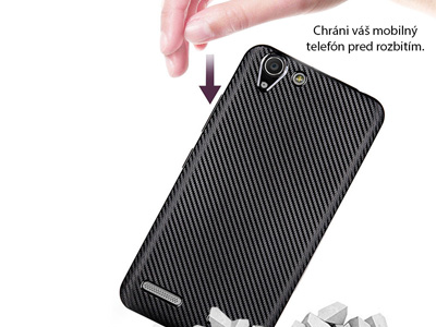 Carbon Fiber Case Silver (strieborn) - odoln ochrann kryt (obal) pre Lenovo K5 Plus **VPREDAJ!!
