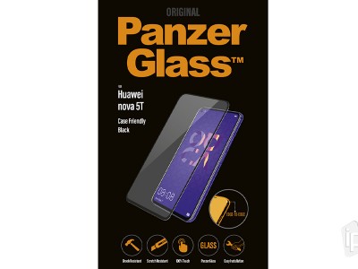 PanzerGlass Case Friendly Black (ierny) - Tvrden ochrann sklo na displej na Honor 20 / 20 Pro / Huawei Nova 5T **AKCIA!!
