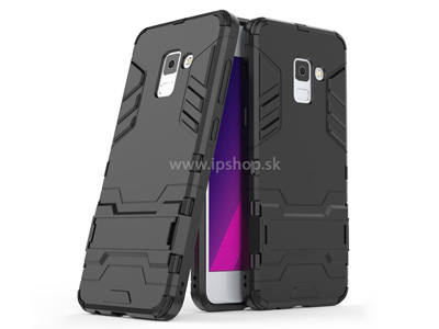 Armor Stand Defender Black (ierny) - odoln ochrann kryt (obal) na Samsung Galaxy A8 (2018)