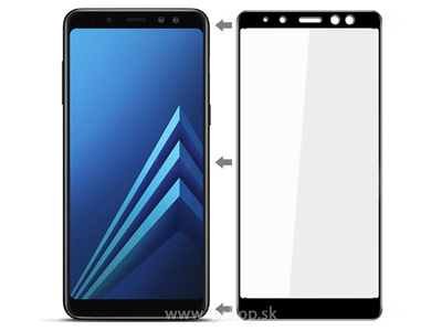 3D Tempered Glass Black (ern) - temperovan tvrzen ochrann sklo na cel displej pro Samsung Galaxy A8 (2018)