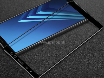 3D Tempered Glass Black (ierne) - temperovan tvrden ochrann sklo na cel displej pre Samsung Galaxy A8 (2018)