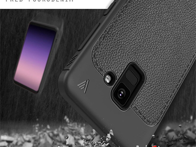 IVSO Leather Armor Black (ierny) - luxusn ochrann kryt (obal) na Samsung Galaxy A8 (2018)