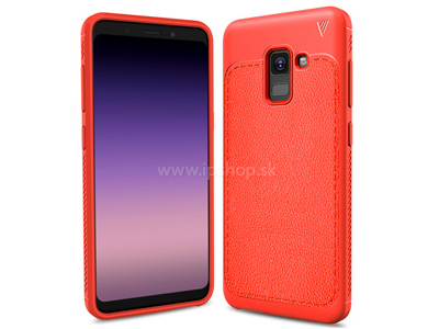 IVSO Leather Armor Neon Red (erven) - luxusn ochrann kryt (obal) na Samsung Galaxy A8 (2018) **VPREDAJ!!