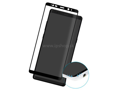 EIGER Case Friendly Tempered 3D Glass - tvrzen ochrann sklo na cel displej pro SAMSUNG Galaxy Note 8 - ern **AKCIA!!