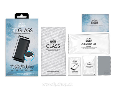 EIGER Case Friendly Tempered 3D Glass - tvrden ochrann sklo na cel displej pre SAMSUNG Galaxy Note 8 - ierne **AKCIA!!
