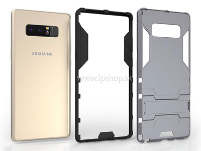 Armor Stand Defender Dark Grey (tmavoed) - odoln ochrann kryt (obal) na Samsung Galaxy Note 8 **AKCIA!!