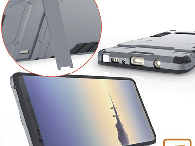 Armor Stand Defender Dark Grey (tmavoed) - odoln ochrann kryt (obal) na Samsung Galaxy Note 8 **AKCIA!!