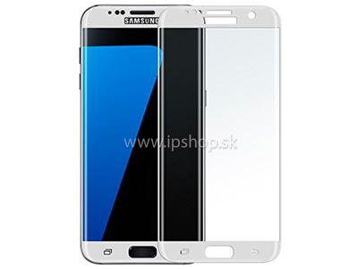 3D Edge To Edge Glass - Temperovan tvrden ochrann sklo na cel displej pre Samsung Galaxy S7 Edge - biele