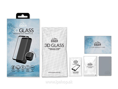 EIGER 3D Glass - Temperovan tvrzen sklo na cel displej pro SAMSUNG Galaxy S8 Plus - ern **VPREDAJ!!