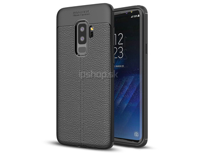 Leather Armor TPU Black (ierny) - luxusn ochrann kryt (obal) na Samsung Galaxy S9 Plus **VPREDAJ!!