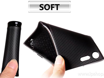Carbon Fiber Case Gold - ochrann kryt (obal) pre Sony Xperia XZ Premium