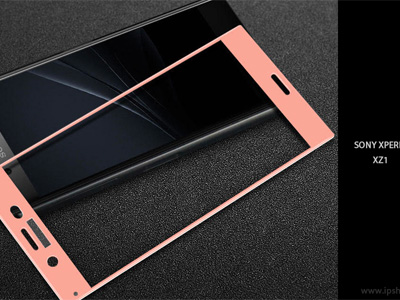 Tempered Glass Pink (ruov) - temperovan tvrden ochrann sklo na cel displej pre SONY Xperia XZ1 **AKCIA!!