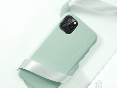 Set Obal Liquid Silicone Cover (bledozelen) + Ochrann sklo pro Apple iPhone 11 Pro
