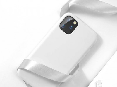 Set Obal Liquid Silicone Cover (biely) + Ochrann sklo pre Apple iPhone 11 Pro